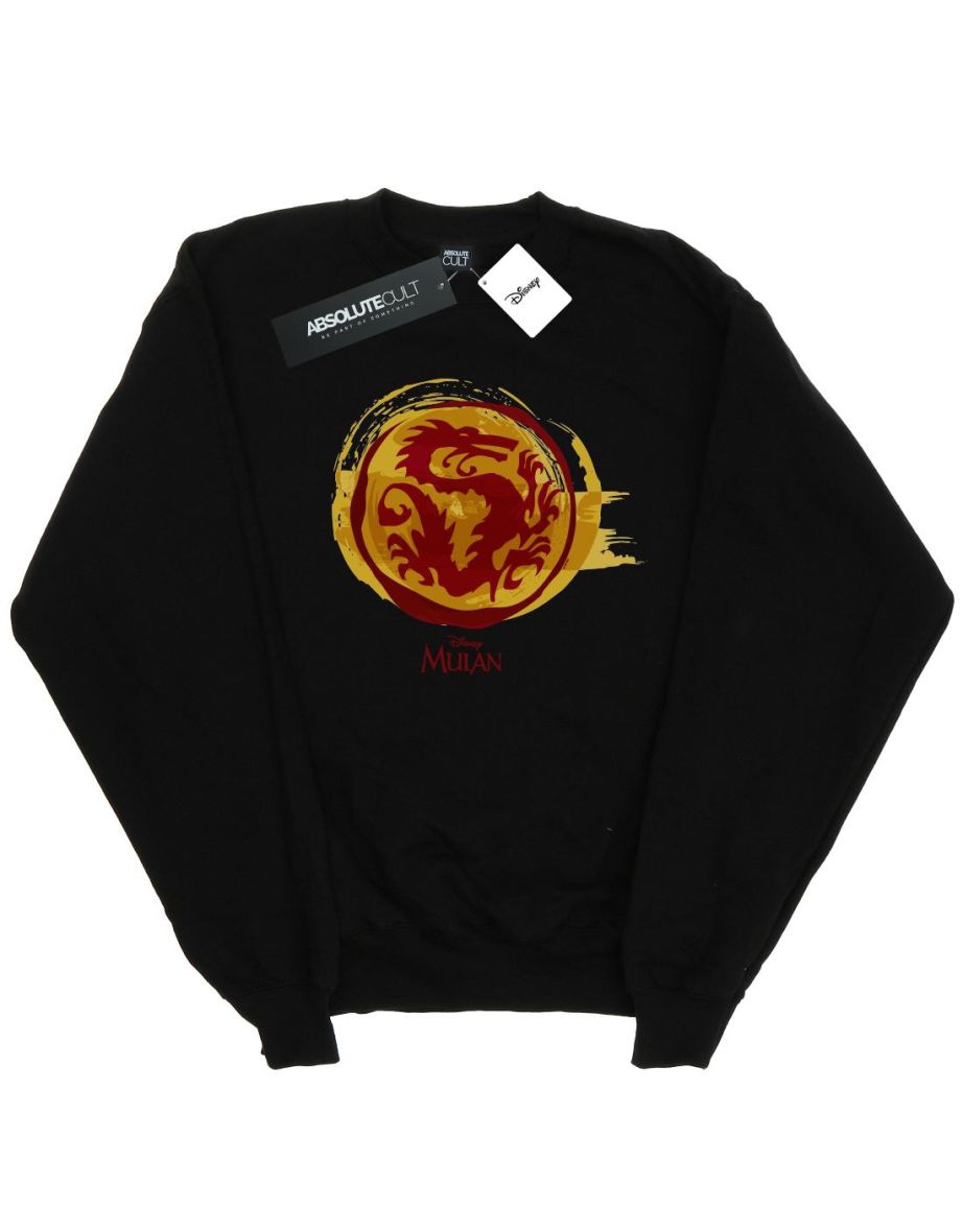 Disney Girls Mulan Courage Dragon Symbol Sweatshirt - Black