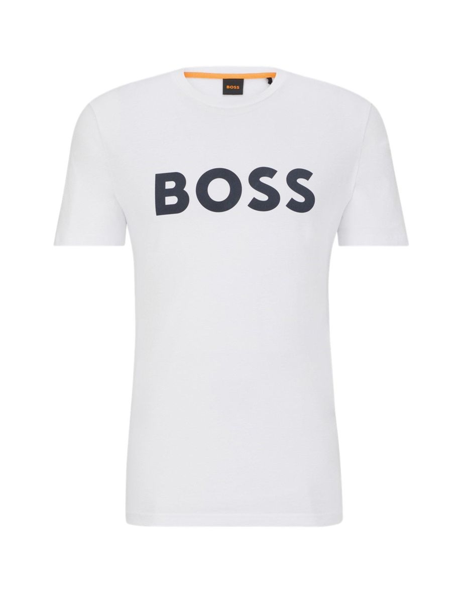 Men's Hugo Boss Thinking 1 Rubber Print Logo T-Shirt in White
