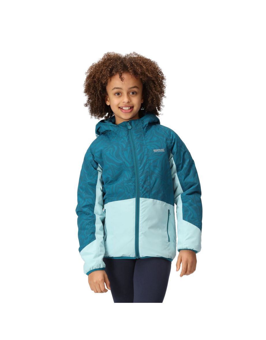 Regatta Childrens/Kids Volcanics VII Reflective Waterproof Jacket - Gulfstream/Sea Haze