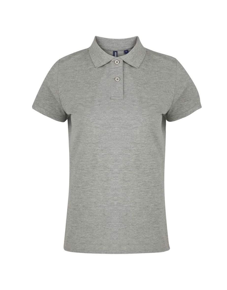 Asquith & Fox Plain Short Sleeve Polo Shirt - Heather - 1