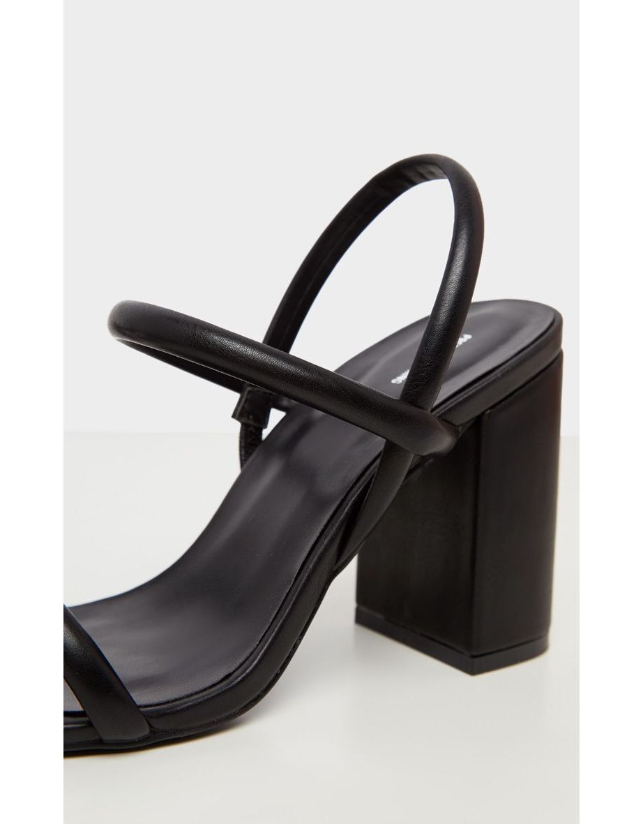 Black Wide Fit Chunky Block Heel Slingback Sandal - 3