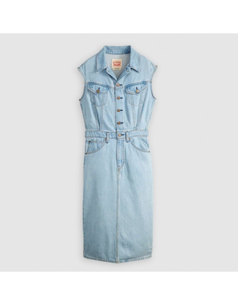 Sleeveless Denim Dress - 6