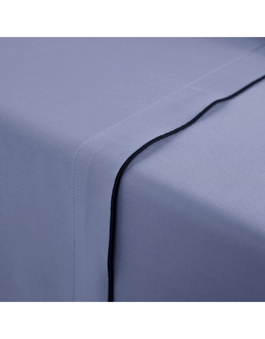 Victor Plain 100% Washed Cotton Satin 300 Thread Count Flat Sheet - 2