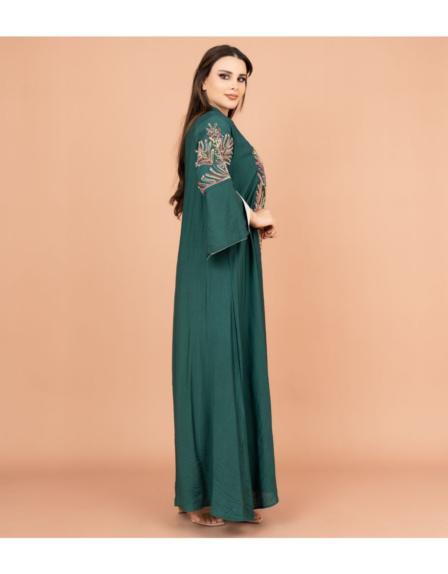 Crystal-Embellished Embroidered Jalabiya - 3