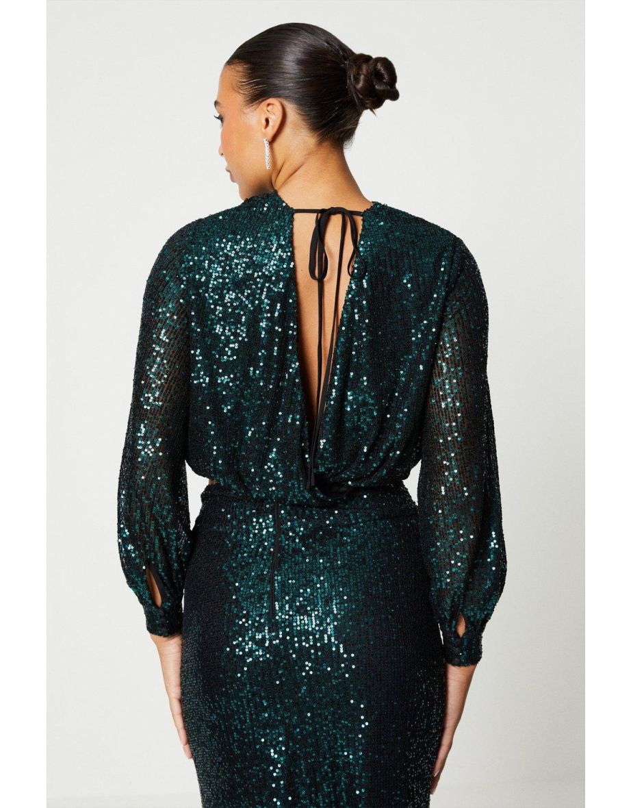 Sequin Long Sleeve Top - 2