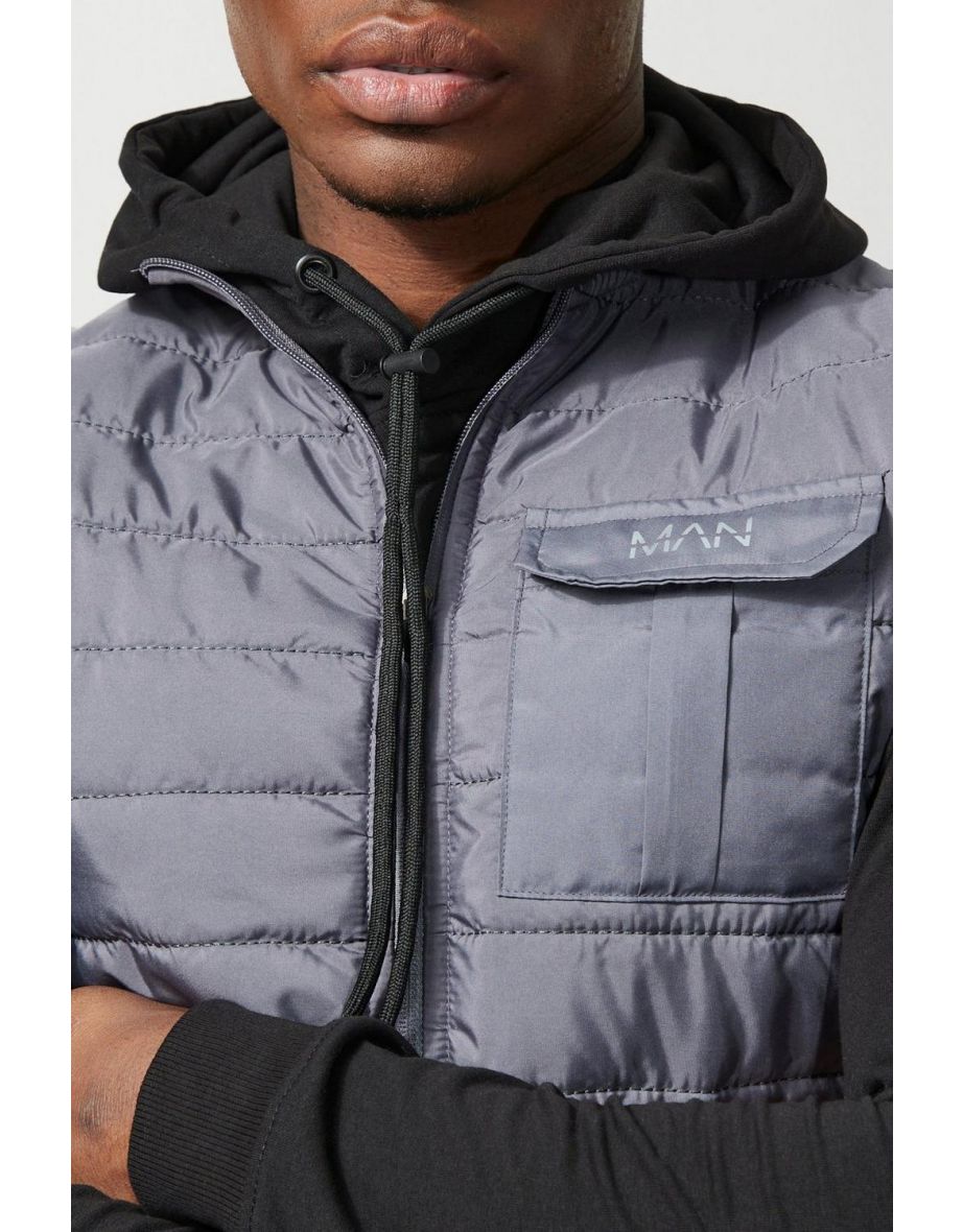 Man Active Cargo Pocket Body Warmer - charcoal - 2