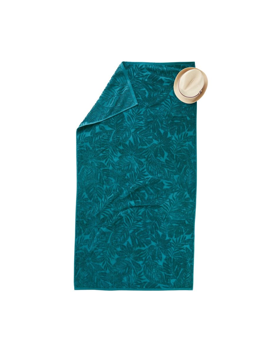 Ficus 100% Cotton Velour Beach Towel - 1