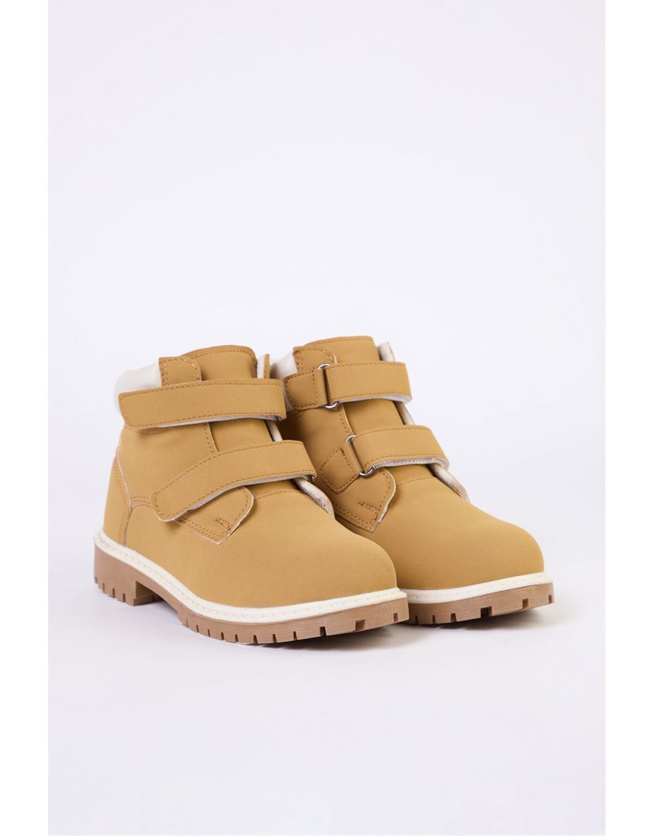 Camel Velcro Big Girl Kids Boots
