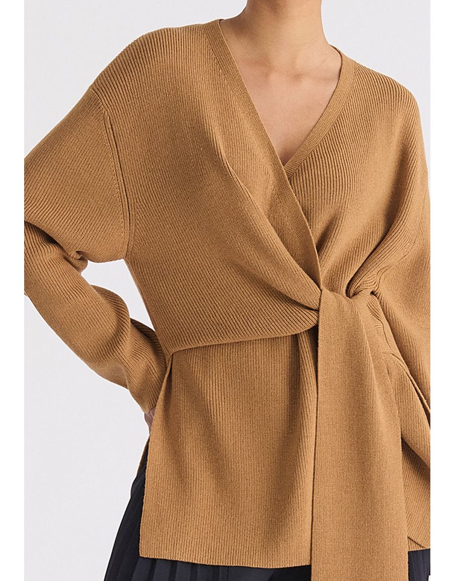 Wrap Side Tie Knit Jumper - 6