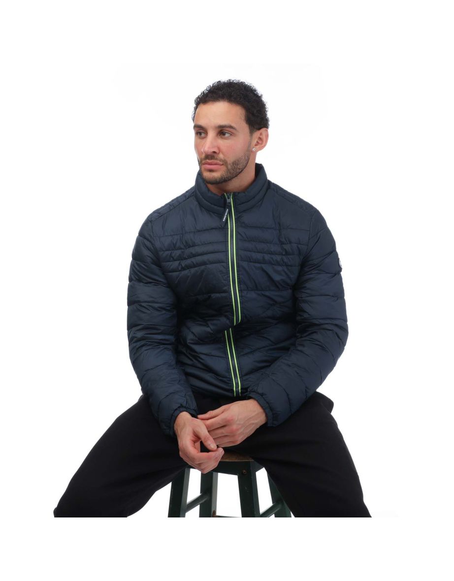 Men's Jack and Jones Hero Puffer Jacket in Blue - 3