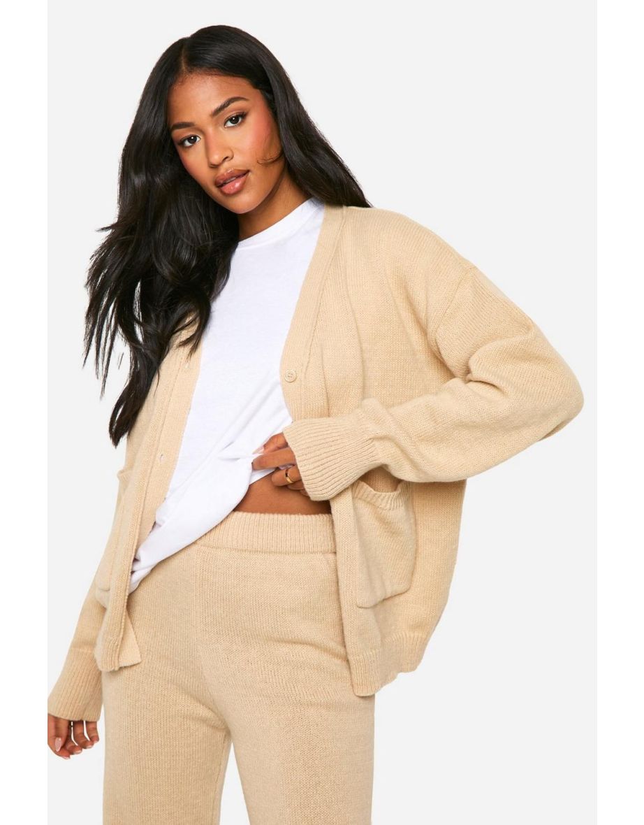 Tall Cardigan And Flare Trouser Co Ord - sand - 3