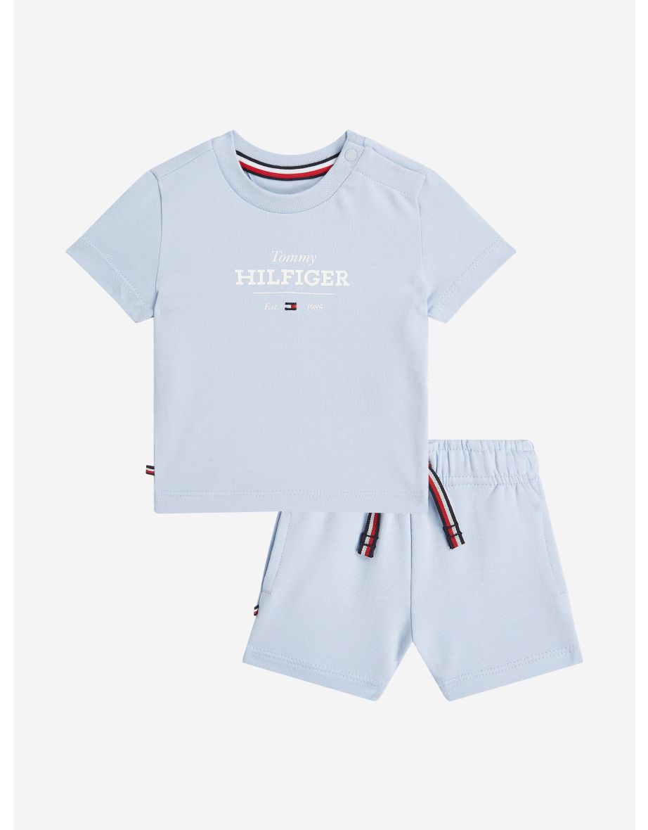 Tommy Hilfiger Baby Boys Monotype T-Shirt and Shorts Set in Blue
