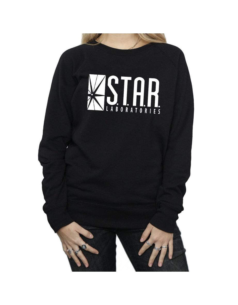 DC Comics Womens/Ladies The Flash STAR Labs Sweatshirt - Black - 3
