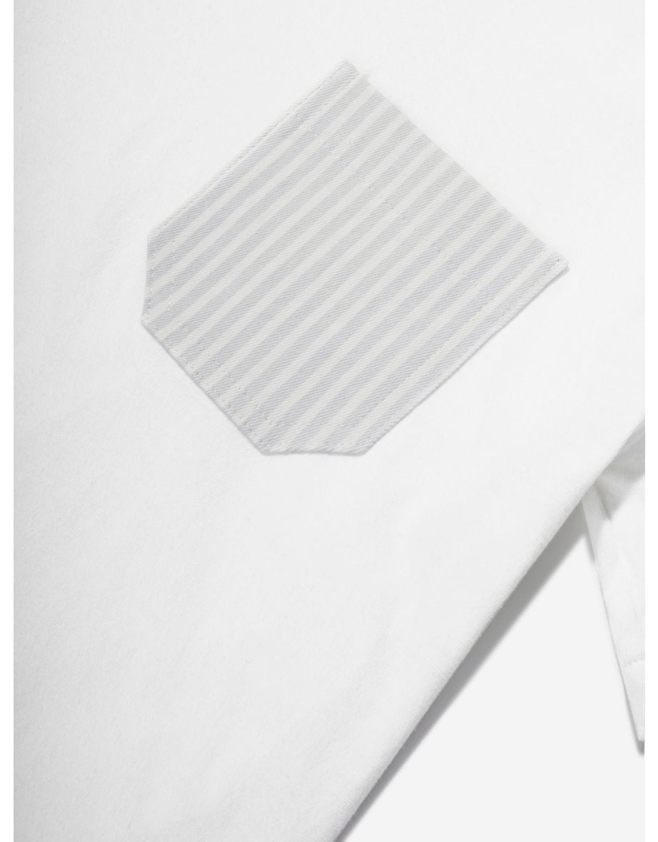 Boys Striped Pocket T-Shirt in White - 3