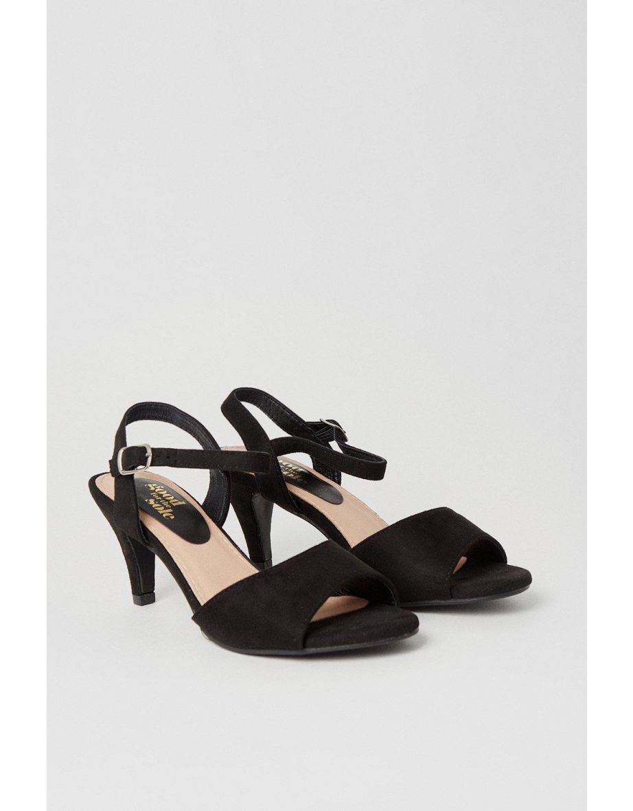 Good For The Sole: Wide Fit Trish Peep Toe Heeled Sandals
