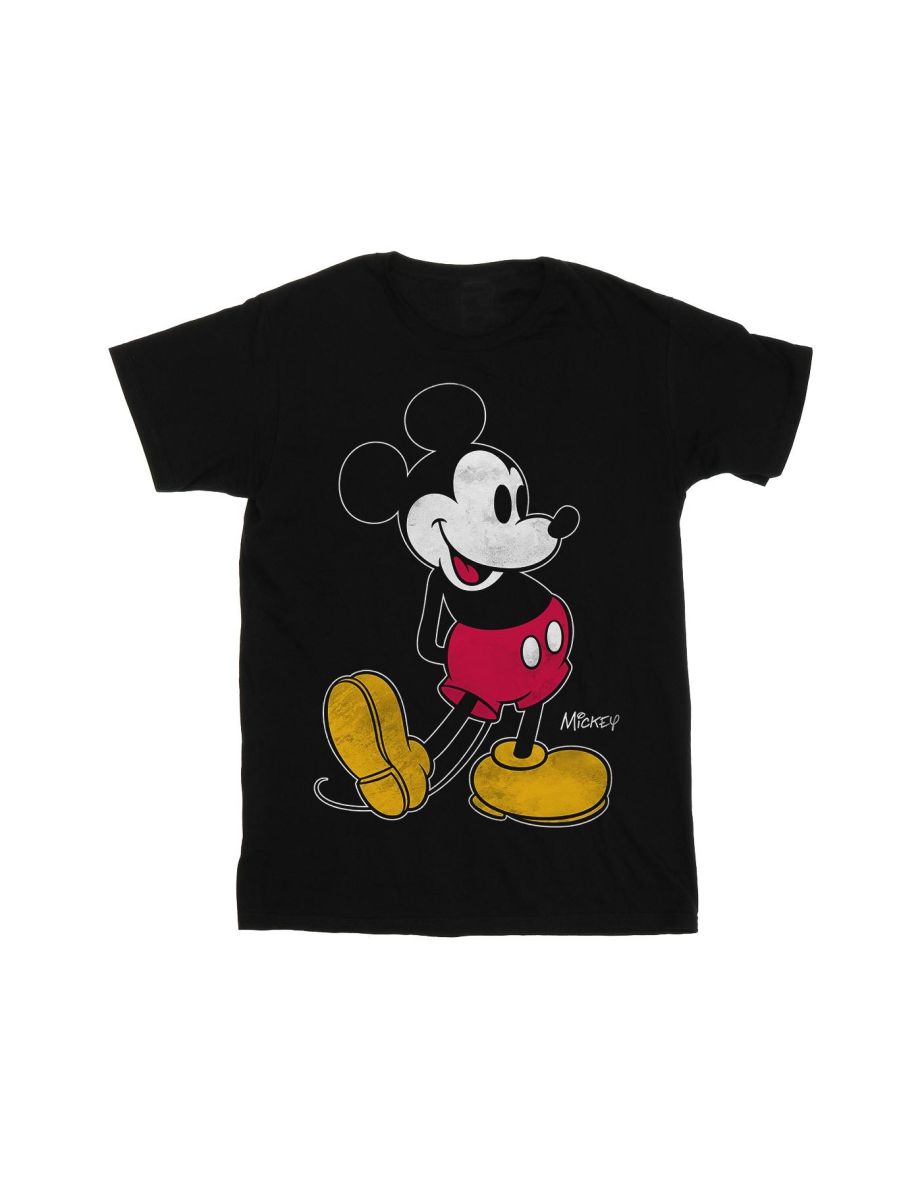Disney Mens Mickey Mouse Classic Kick T-Shirt - Black