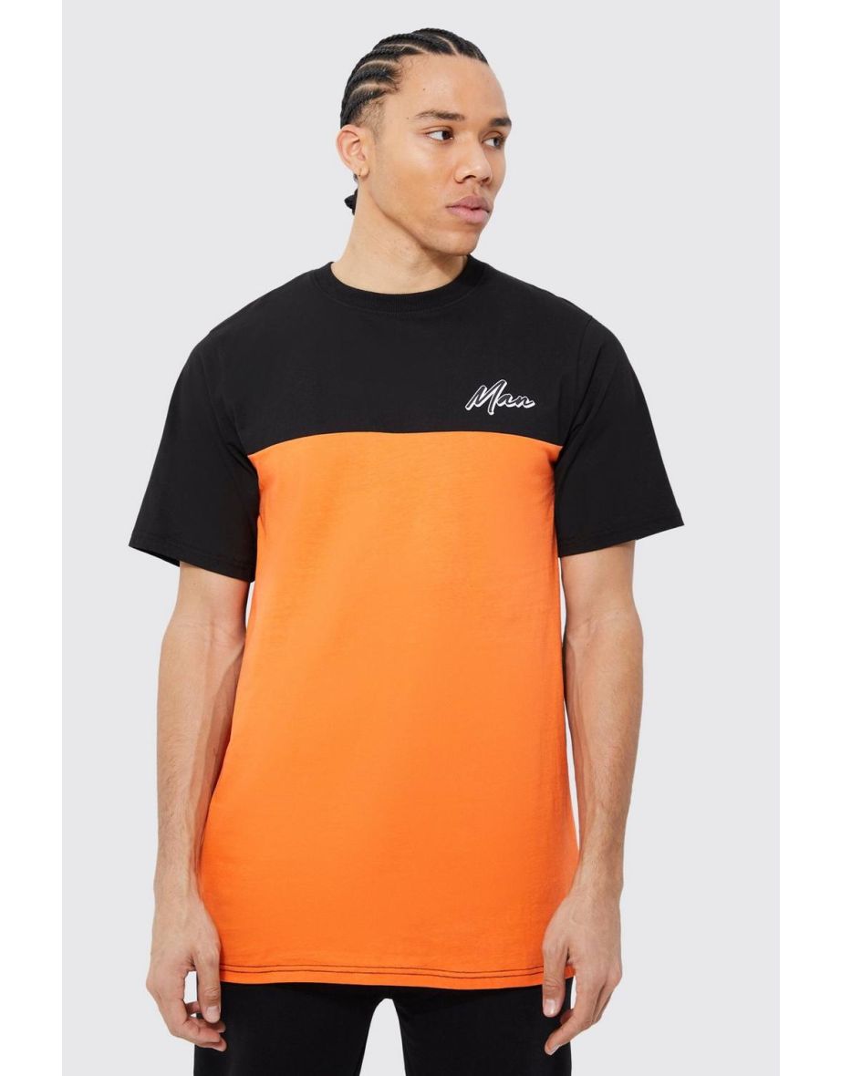 Orange longline outlet t shirt