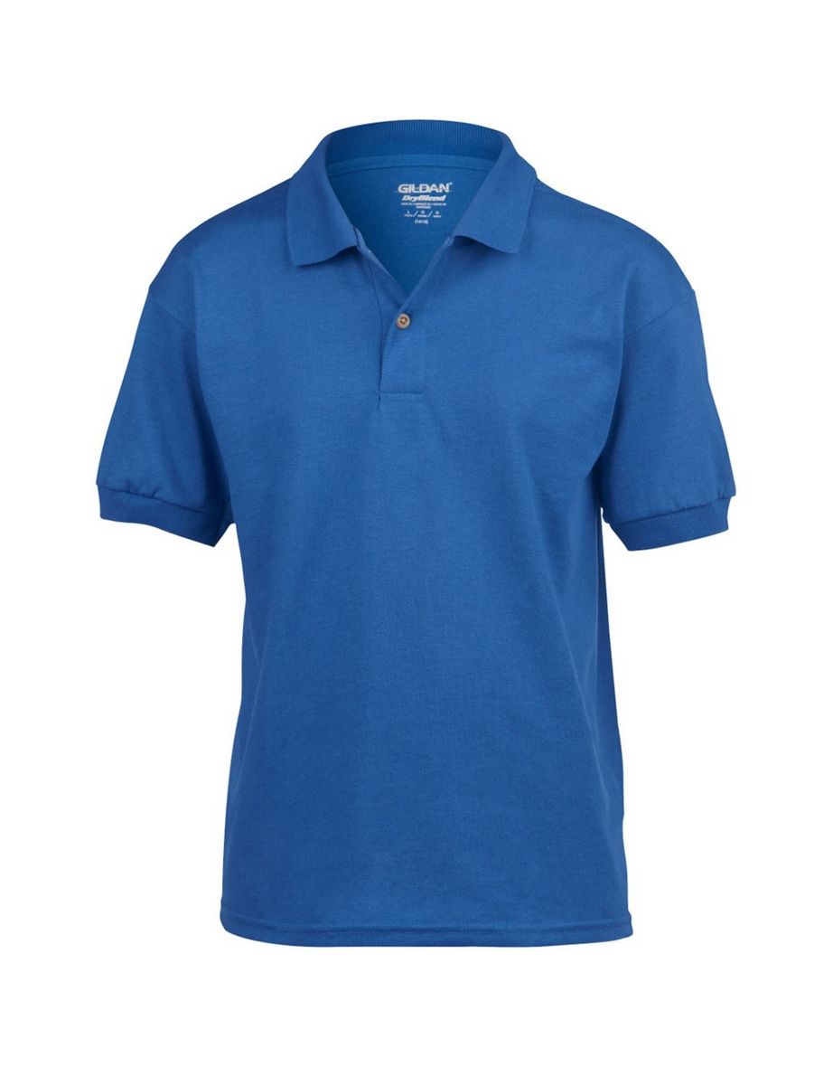 Gildan DryBlend Childrens Unisex Jersey Polo Shirt (Pack Of 2) - Royal