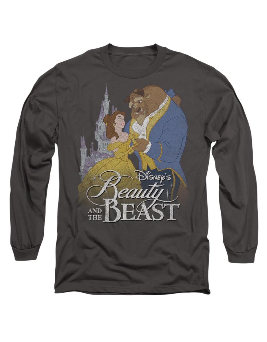 Beauty And The Beast  Adult Belle Beast Castle T-Shirt - Charcoal