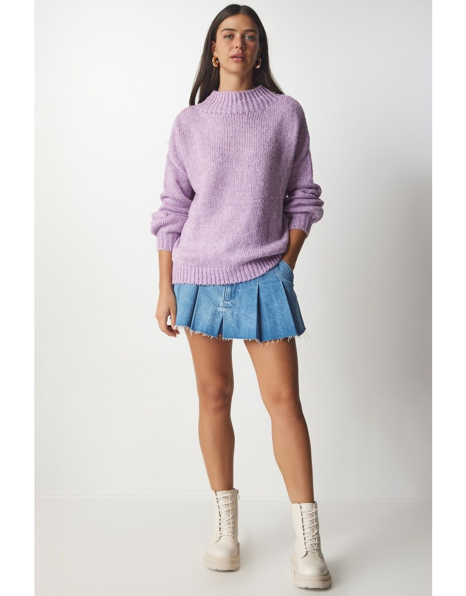 Happiness İStanbul Knitted Purple Sweater