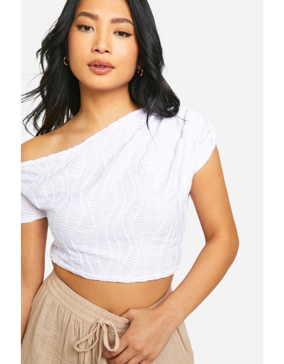 Petite Textured Off The Shoulder Top - 3