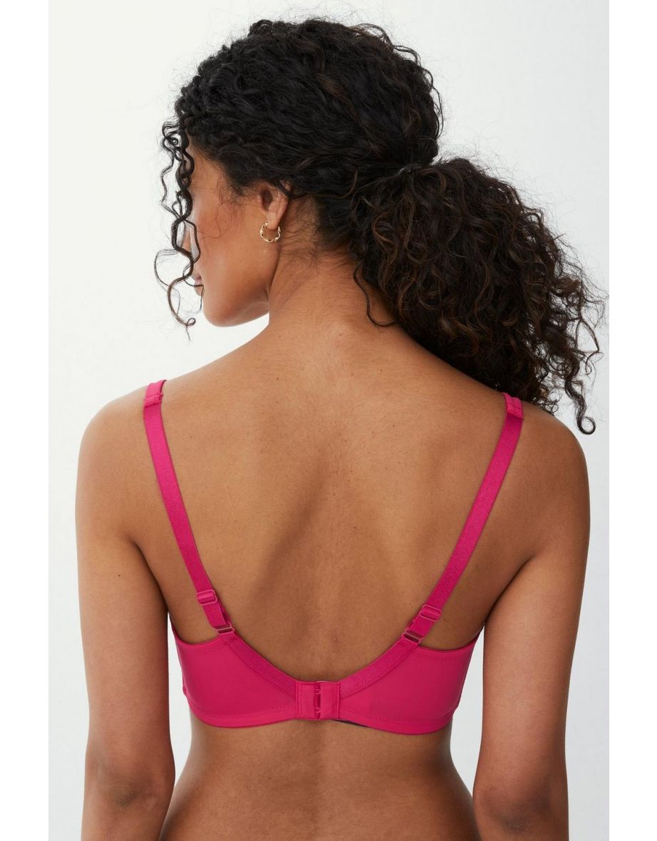 Dd+ 2pp Moulded Lace Wing T-shirt Bra - hot pink - 3