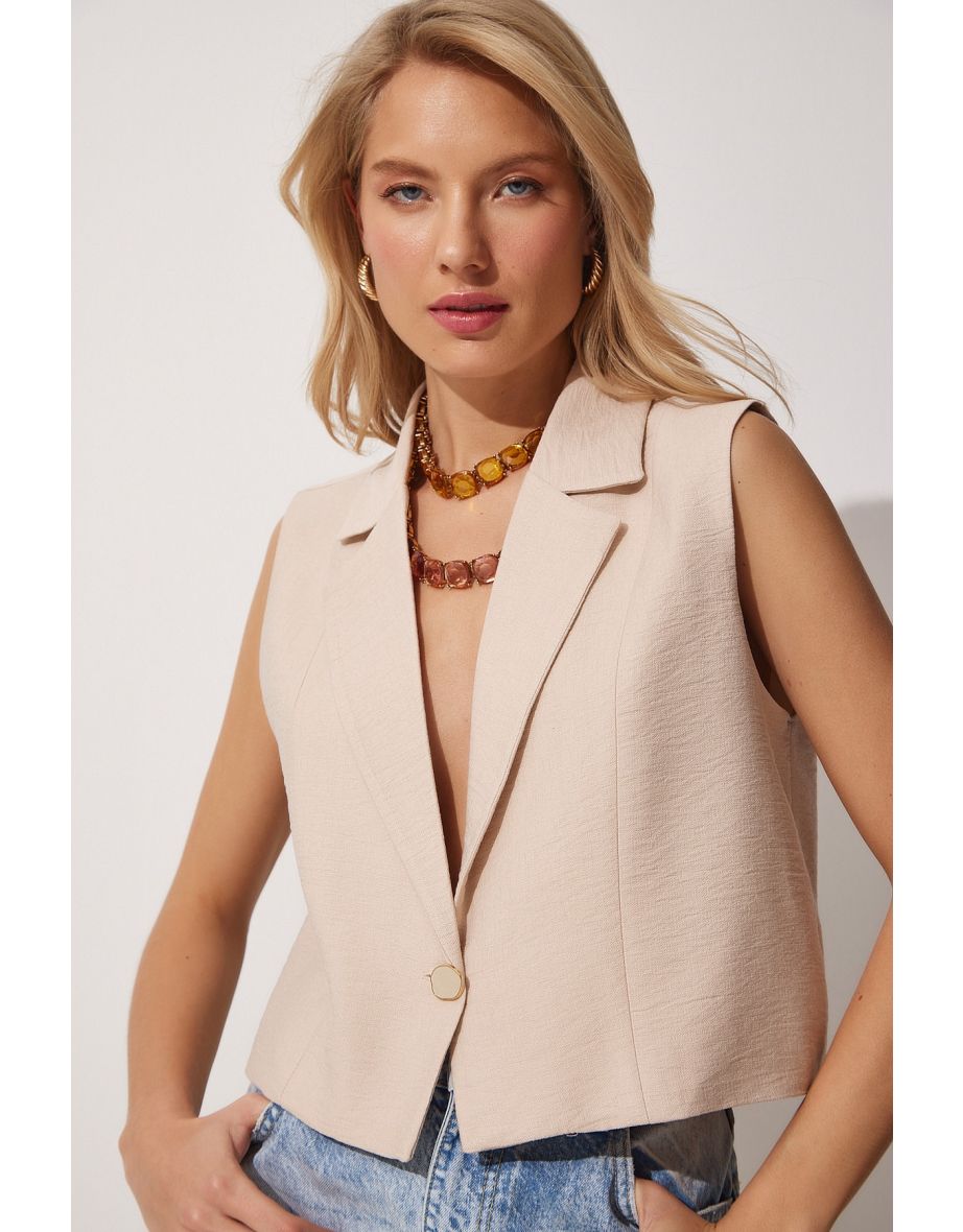 Happiness İStanbul Beige Waistcoat