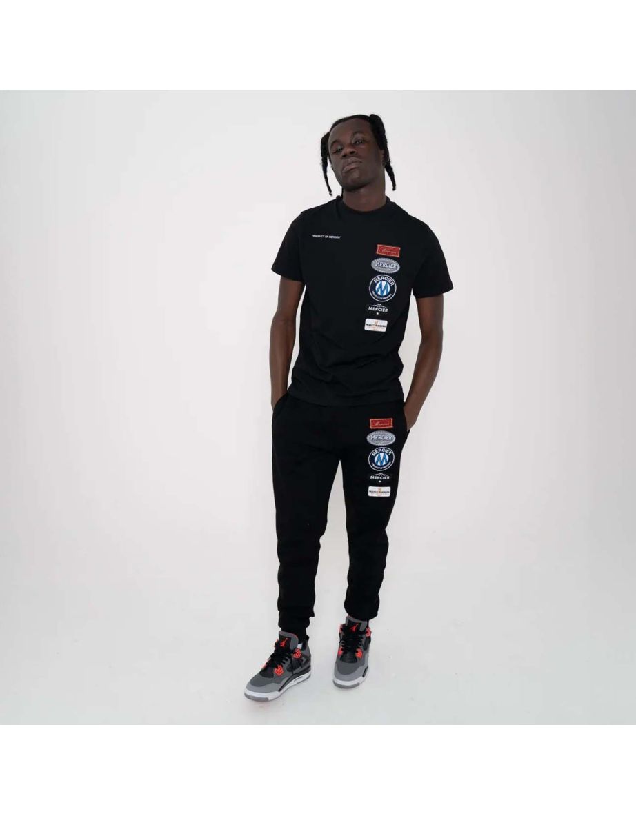 Men's Mercier Hybrid Badge T-Shirt in Black
