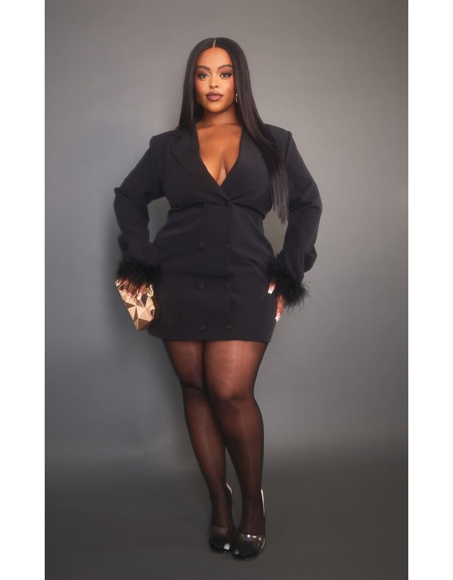 Plus size black shops blazer dress