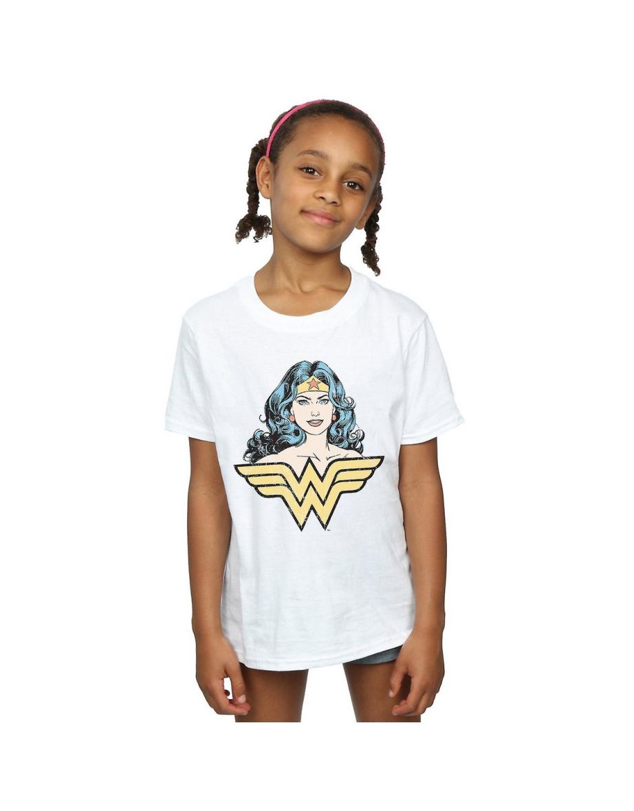 Wonder Woman Girls Gaze Cotton T-Shirt - White