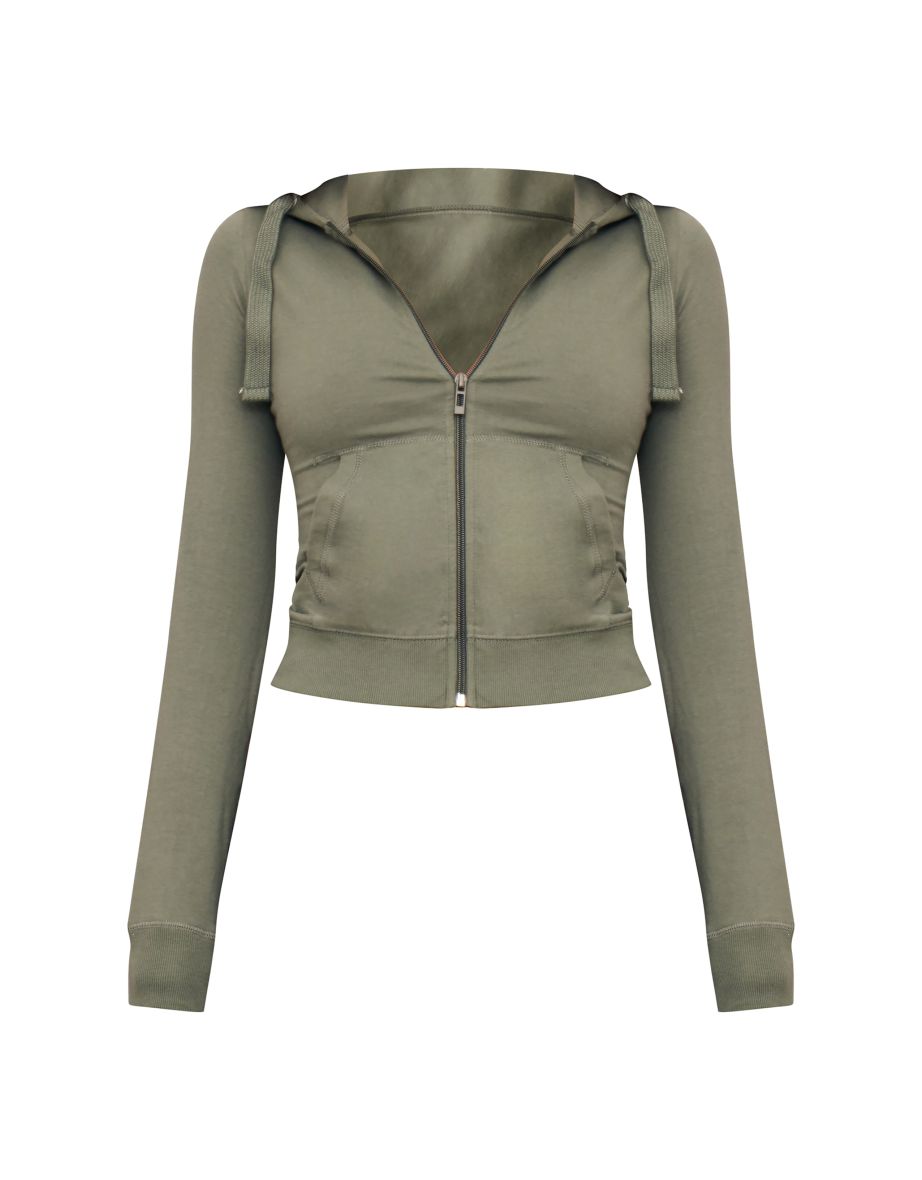 Sea Green Zip Up Fitted Track Top - 4