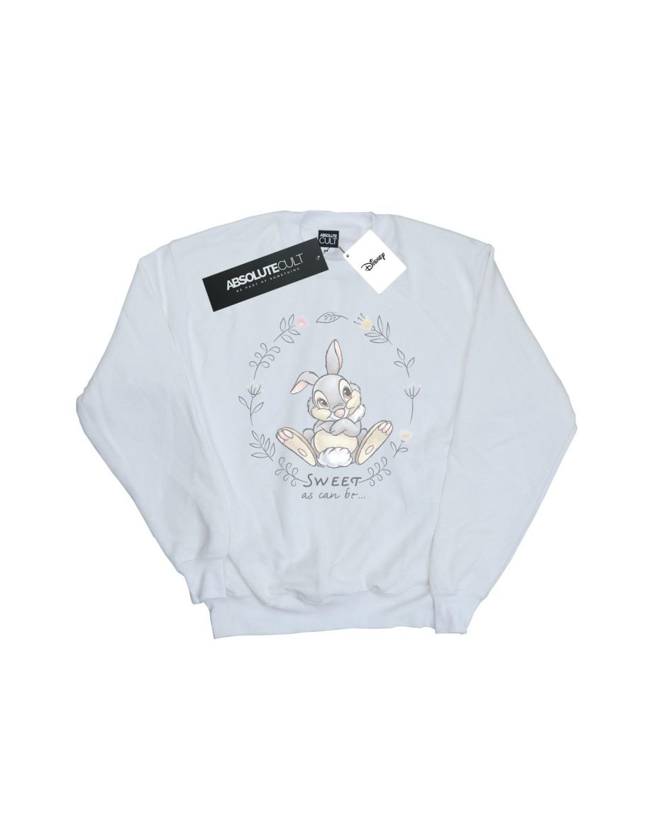 Disney Girls Bambi Thumper Sweet As Can Be Sweatshirt - White