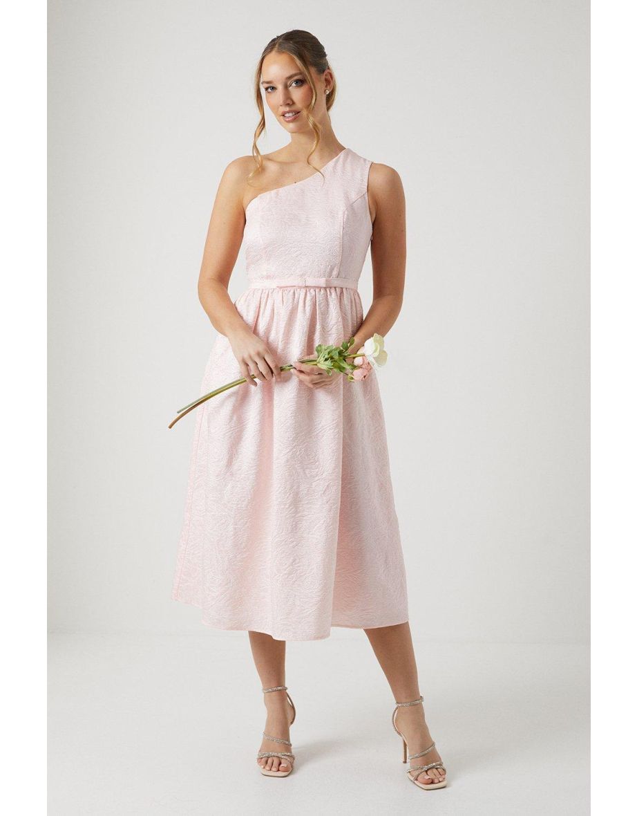 Jacquard Bow Detail Bridesmaids Dress
