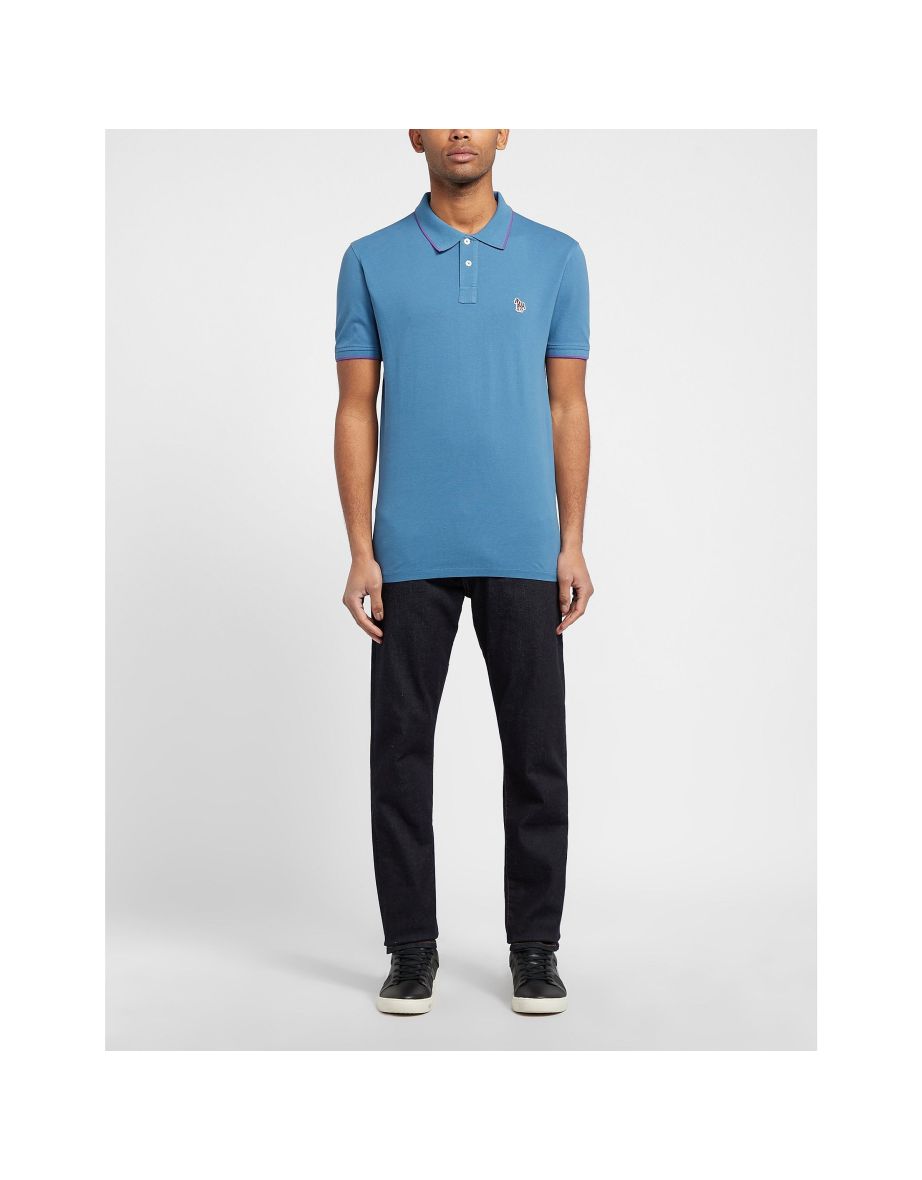 Men's Paul Smith Zebra Logo Polo Shirt in Blue