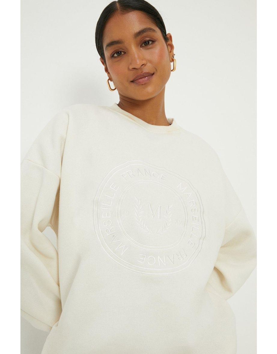 Embroidered Crew Neck Sweatshirt