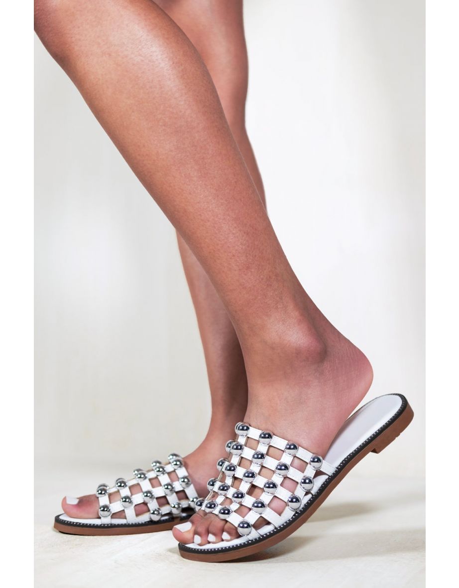 Womens hot sale studded sliders