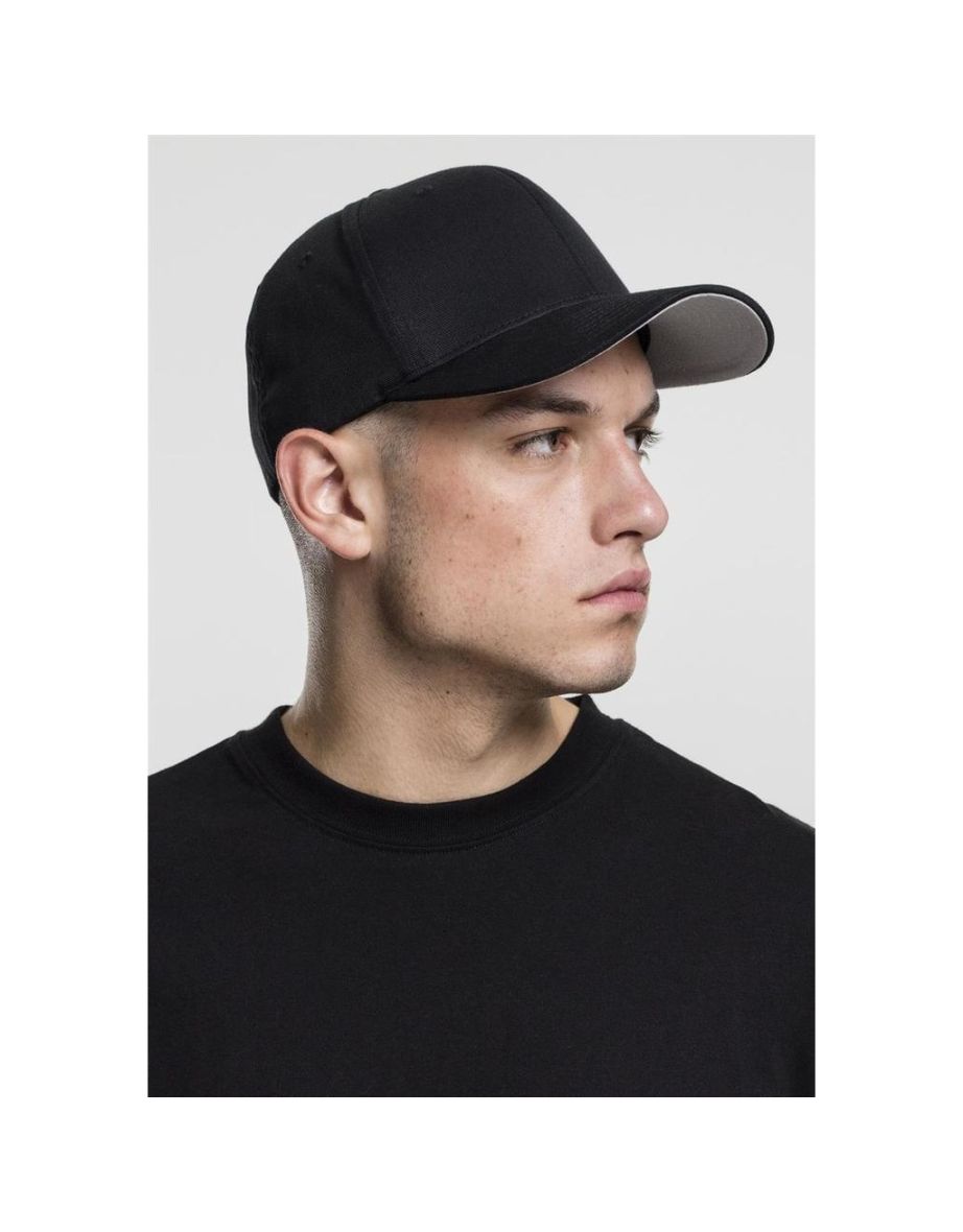 Yupoong Mens Flexfit Fitted Baseball Cap - Black - 2