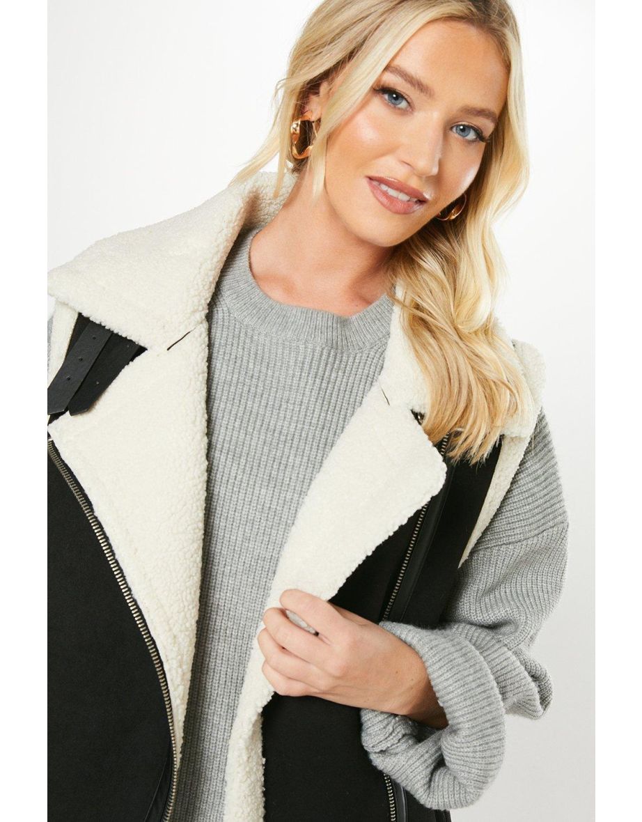 Suede Shearling Gilet - 3