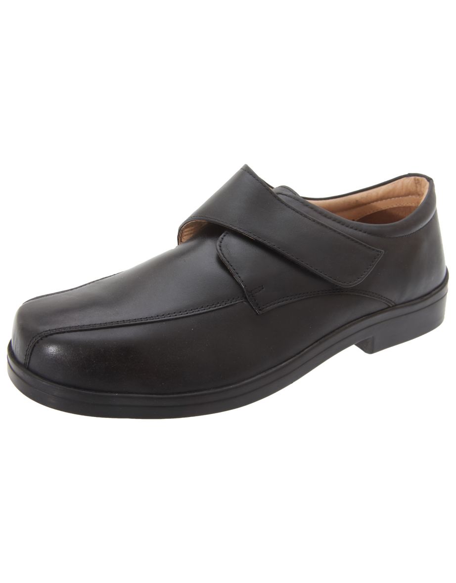 Roamers Mens XXX Extra Wide Touch Fastening Tramline Casual Shoes - Black - 1