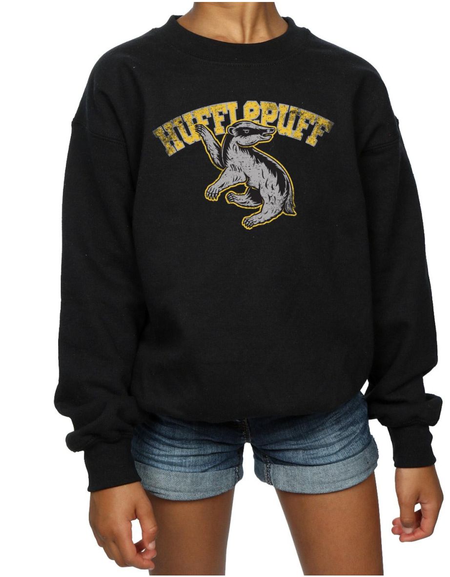Harry Potter Girls Hufflepuff Sweatshirt - Black - 2