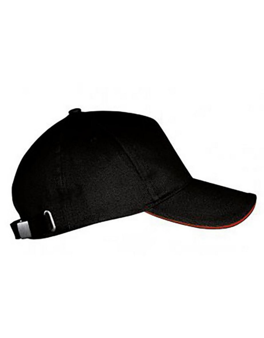 SOLS Unisex Long Beach Cap - Black/Red