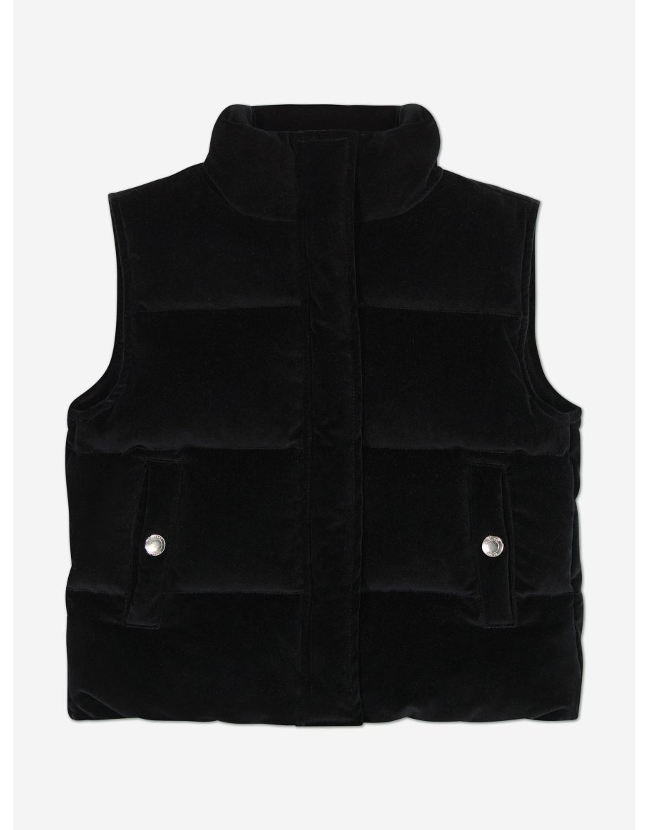 Girls Puffer Gilet in Black