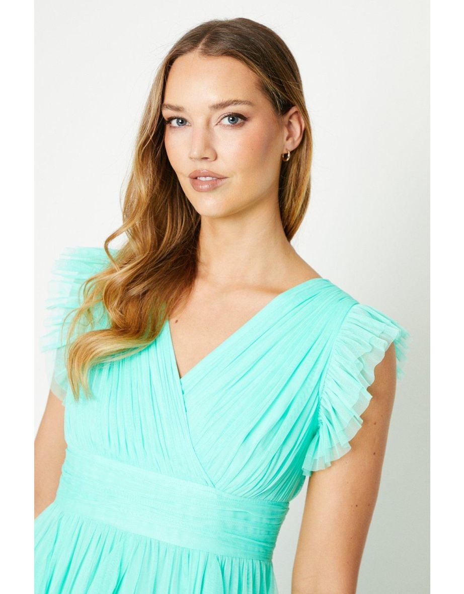 Ruffle Skirt Mesh Midi Dress - 3