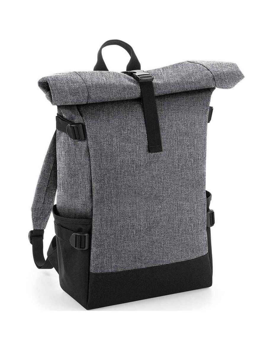 Bagbase Roll Top Backpack - Grey Marl/Black