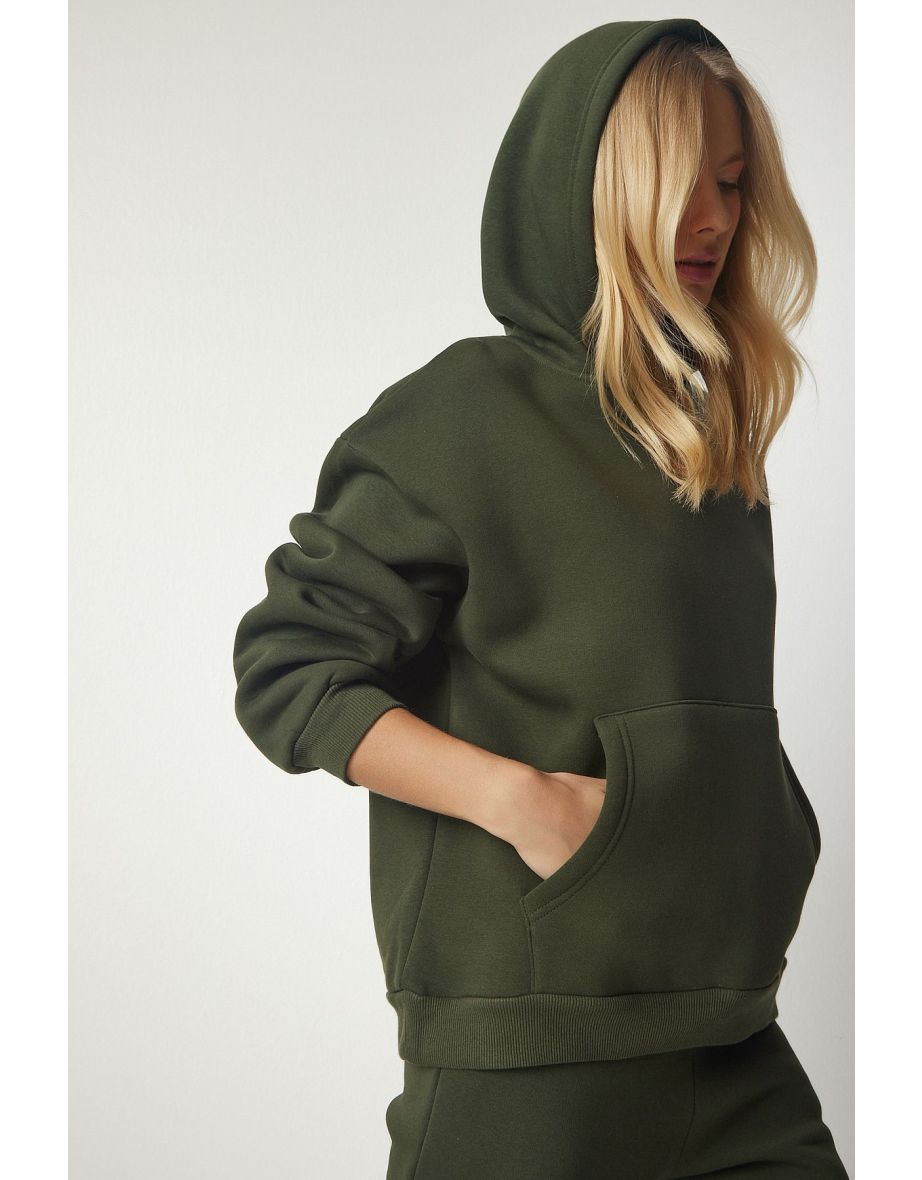 Women's Khaki Hooded Shark Tracksuit Set - 9