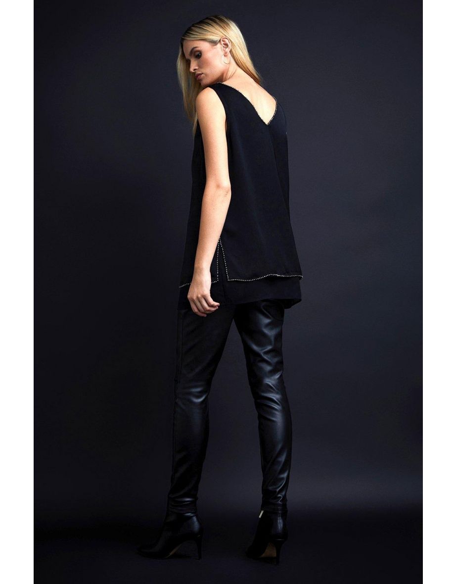 Bead Detail Double Layer Cami Top - 2