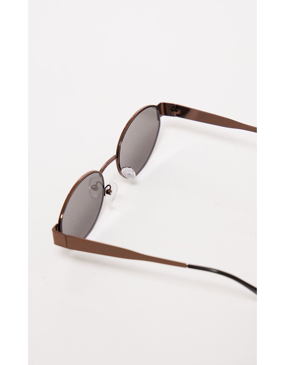 Bronze Metal Frame Round Sunglasses - 2