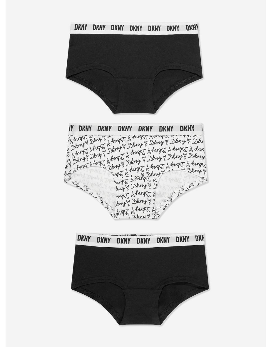 Girls 3 Pack Hipster Knickers Set in Black