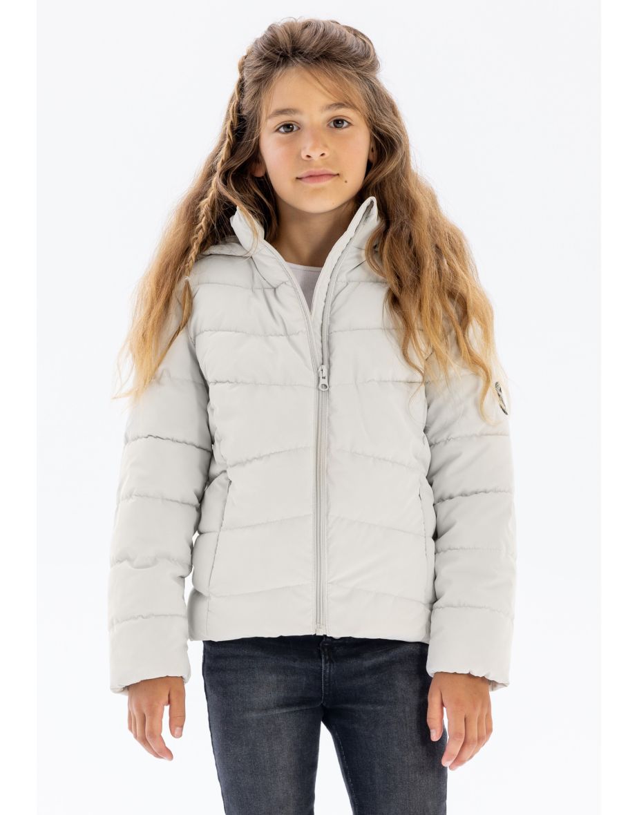 Girls Velvet Feel Padded Jacket