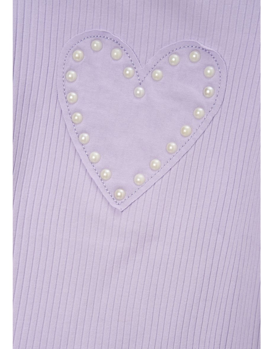 Agatha Purple Rib Heart Top - 6